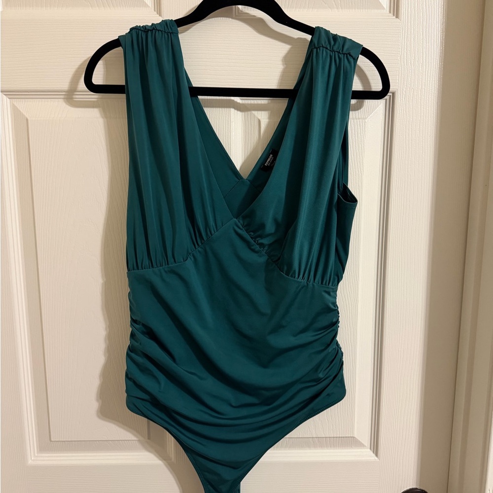 Dark teal express body contour bodysuit